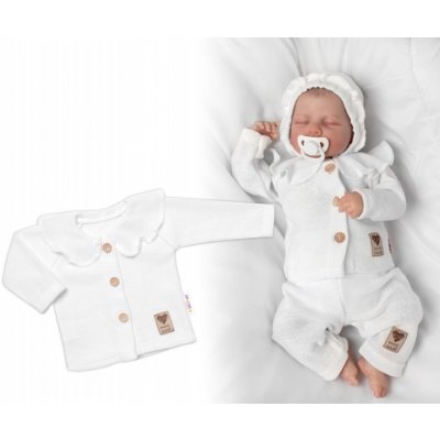 Baby Nellys Pletený svetřík s volánkem Girl bíly – Hledejceny.cz
