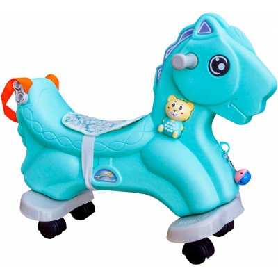 Aga4Kids Plastový houpací koník 2v1 DS3802 Modrý – Zboží Dáma