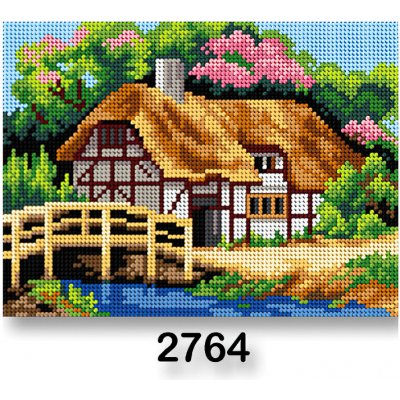 VTC Vyšívací předloha 70246 2764 dům jaro 2 hnědo-zelená 18x24cm – Hledejceny.cz