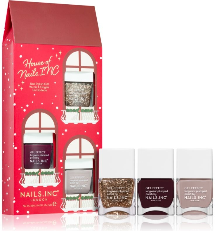 Nails Inc. House Of Nails.INC Happy Holly-Days 14 ml + Home For Christmas 14 ml + Be-Wreath In Magic 14 ml