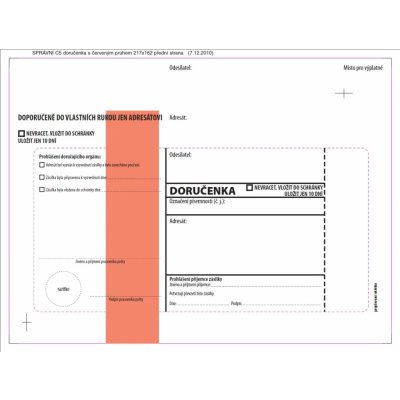 Krkonošské obálky Obálky C5 - Doručenka o správním řízení - červená, s krycí páskou, 100 ks – Zboží Živě