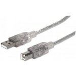Manhattan 340458 Hi-Speed USB 2.0 kabel A-B M/M 3m, stříbrný – Sleviste.cz