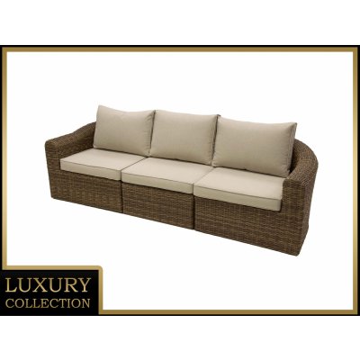 Deokork BORNEO LUXURY Ratanová lavice pro 3 osoby hnědá – Hledejceny.cz