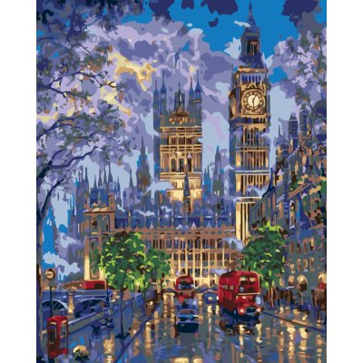 ZUTY Malování podle čísel NOČNÍ LONDÝN Rozměr 40 x 50 cm Rámování vypnuté plátno na rám – Zboží Mobilmania