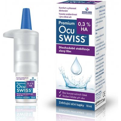 Swiss Med Ocuswiss 0,3 % HA Zvlhčující oční kapky 10 ml – Hledejceny.cz