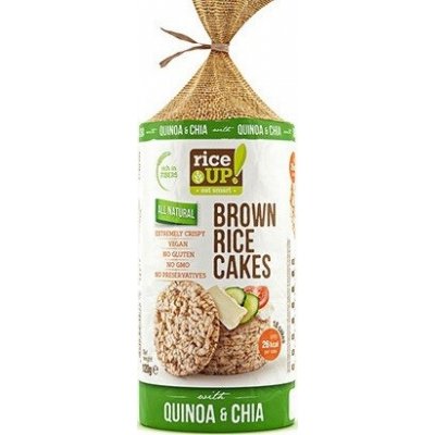 Rice Up Bezlepkové celozrnné rýžové chlebíčky s chia a quinoa 120 g – Zboží Dáma