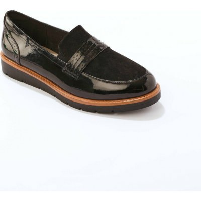 Mokasíny ze 2 materiálů černá – Zboží Mobilmania