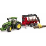 Bruder 3154 Traktor John Deere 7R s přepravníkem na dřevo – Hledejceny.cz