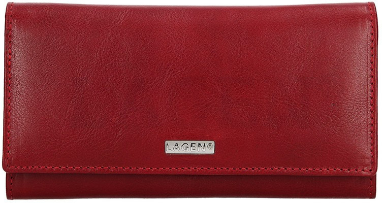 Lagen Dámská kožená peněženka 50038 červená