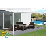 Lanit Plast hliníková pergola WALL 33 bílá + čirý PC – Sleviste.cz