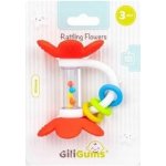 GiliGums silikon kousátko chrastítko Květina červená – Zboží Dáma