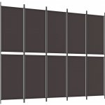 vidaXL 5 ks Hnědý skládací paraván 250 x 200 cm Látka – Zboží Dáma