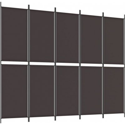 vidaXL 5 ks Hnědý skládací paraván 250 x 200 cm Látka – Zboží Dáma