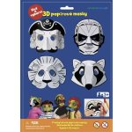 SMT Creatoys Maska škraboška 3D papírová 4ks pirát superhrdina lev mýval v sáčku 22x32 5x2cm – Zboží Mobilmania