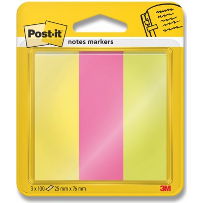 3M Post-it 671/3 - papírové značkovací proužky - 25×76 mm, 3 × 100 l. – Zboží Dáma