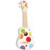 Dětská hudební hračka a nástroj Janod dřevěné ukulele Confetti Ukulele 07597 bílé