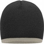 Myrtle Beach pletená čepice s kontrastním lemem MB 7584 light grey-black – Hledejceny.cz