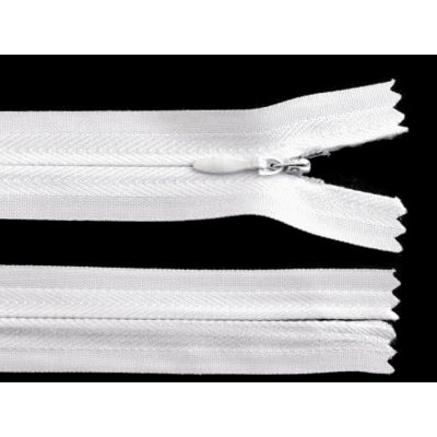 Spirálový zip skrytý šíře 3 mm, délka 40 cm - bílý – Hledejceny.cz