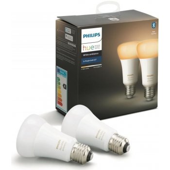 Philips Hue BT LED žárovka E27 9.5W teplá bílá 2ks chytrá LED žárovka 806 lm 2200-6500 K stmívatelná