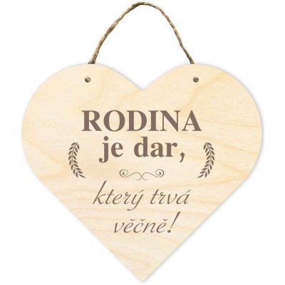 Woody Crafts Cedulka - Rodina je dar, který trvá věčně – Hledejceny.cz