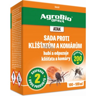 AgroBio Atak Sada proti klíšťatům a komárům 2 x 100 ml – Zboží Mobilmania