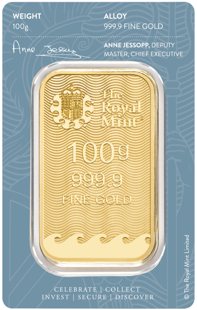 The Royal Mint zlatý slitek Britannia 100 g