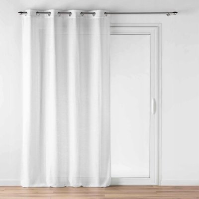 Douceur d`Interieur Interiérový design Bílá záclona s očky a efektem lnu, LUOLINE, 140 x 240 cm – Hledejceny.cz