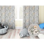 Biante Dětský bavlněný závěs Sandra SA-465 Oranžové květy na šedém 150x230 cm – Sleviste.cz