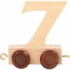 Dřevěná hračka Small Foot Vagónek vláčkodráhy přírodní číslice číslo 7