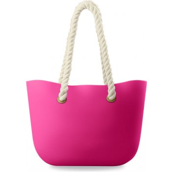 Lehká silikonová kabelka na pláž nákupy shopper bag tmavě růžová od 469 Kč  - Heureka.cz