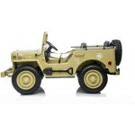 Mamido elektrický vojenský Jeep Willys 4x4 třímístný béžový – Zboží Mobilmania