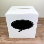 Paris Dekorace Svatební box na přání bílý, černá bublina – Hledejceny.cz