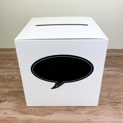 Paris Dekorace Svatební box na přání bílý, černá bublina – Hledejceny.cz