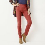 Pohodlné džegíny s pružným pasemu tomatová – Zboží Dáma