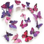 Živá Zeď Barevní 3D Motýlci Fialoví 6 - 12 cm – Zboží Mobilmania