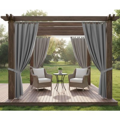 MyBestHome Venkovní zahradní závěs s poutky ALABAMA 155x260 cm cappuccino – Hledejceny.cz