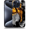 Pouzdro a kryt na mobilní telefon Apple Pouzdro Picasee silikonové Apple iPhone 15 Pro Max - Black Gold čiré