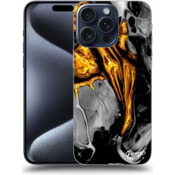 Pouzdro Picasee silikonové Apple iPhone 15 Pro Max - Black Gold černé