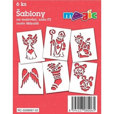 Papírové šablony Mikuláš 6 ks – Zboží Mobilmania
