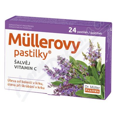 Dr. Müller Müllerovy pastilky se šalvějí a vitaminem C 24 ks