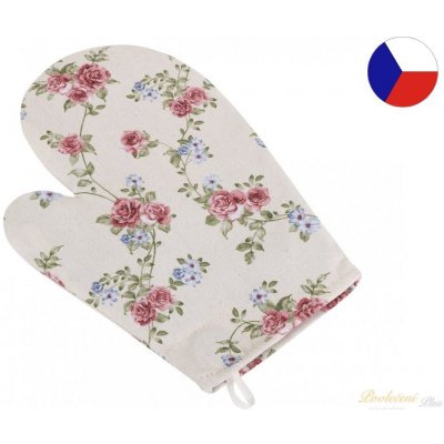 Bellatex Kuchyňská chňapka pnoucí růžička - růžová, béžová, zelená chňapka 28x18 cm – Hledejceny.cz