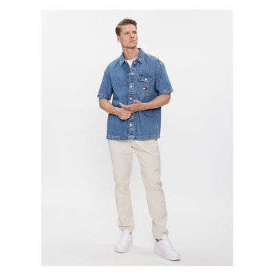 Tommy Jeans džínová košile regular fit DM0DM18957 modrá