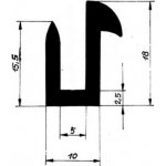 VEGUM 1429 Pryžový profil tvaru "U", 18x10/5mm, 70°Sh, EPDM, -40°C/+100°C, černý | Zboží Auto