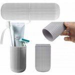 Dampod Shop Přenosné cestovní pouzdro na zubní pastu a kartáček bílé – Zboží Dáma