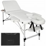 Tectake 401046 3 zónové masážní lehátko s 5cm polstrováním a hliníkovým rámem bílá – Zboží Dáma