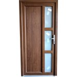 SOFT vchodové plastové dveře Porto, ořech/bílá, 98x200 cm – Zboží Mobilmania