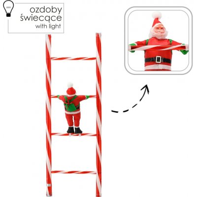 Pro-Tech shop Vánoční figurka Mikuláš na žebříku LED 41x4x121cm 69810 – Hledejceny.cz