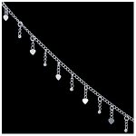 Řetízek na nohu stříbrný, srdíčka – Zboží Mobilmania