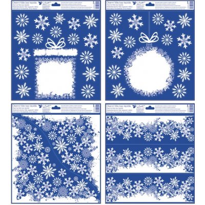 Anděl Okenní fólie s glitry,vánoční motivy z vloček 30 x 33,5 cm 238 – Hledejceny.cz