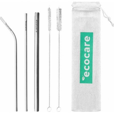 Ecocare ekologická kovová brčka set Silver I. – Zboží Dáma